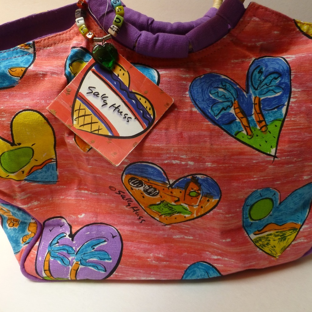 50% off CRUISE BEACH ALOHA PURSE BAMBOO HANDLE